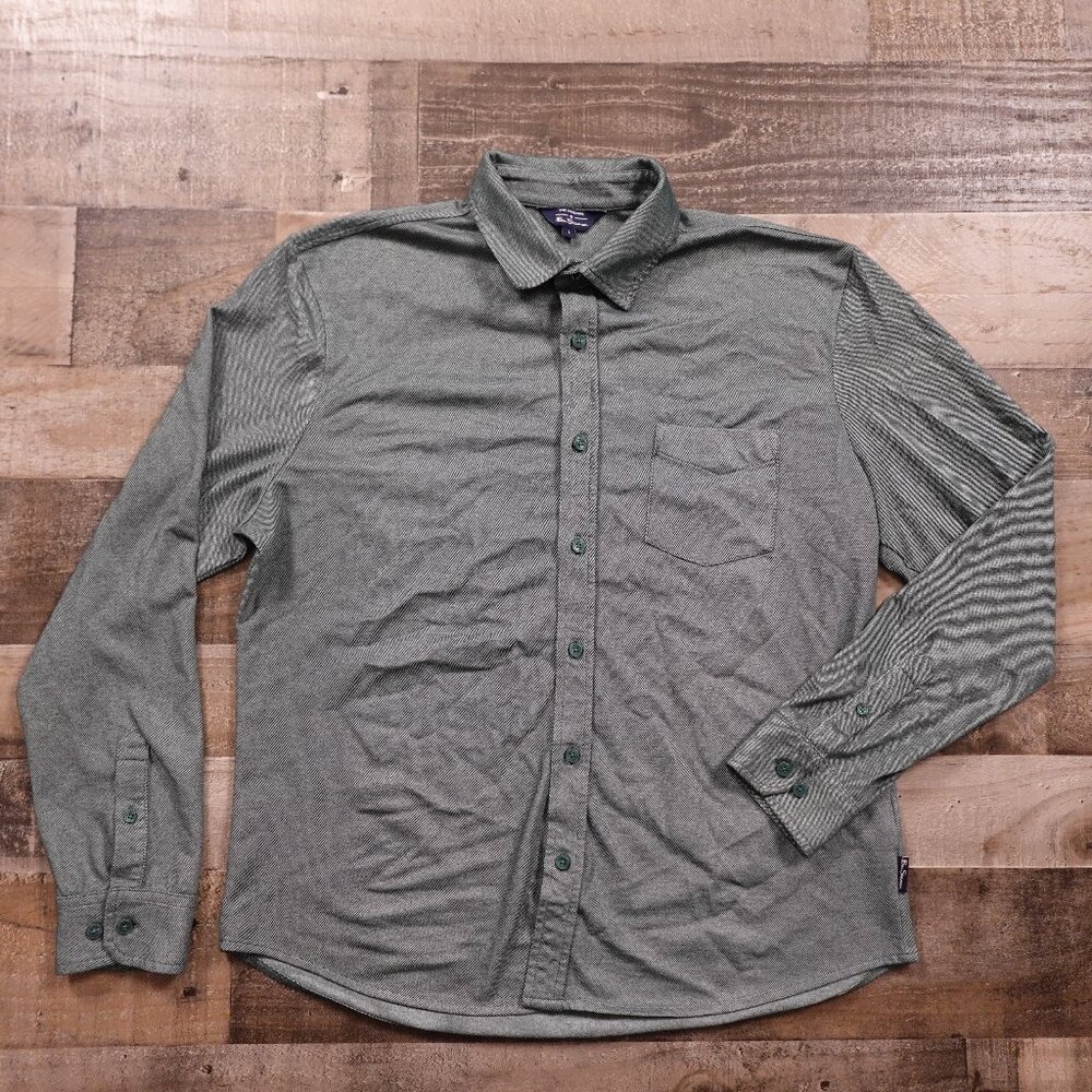 Ben Sherman Button-Up Shirt Men’s‎ Large Green Cotton Blend Casual